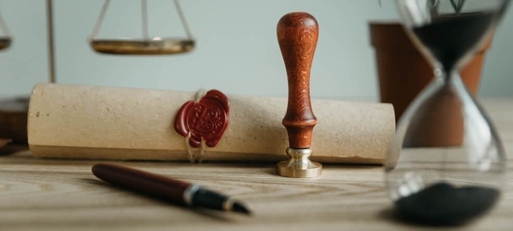 Old Parchment Lease And Hourglass Timer