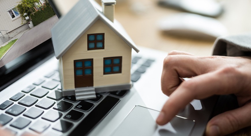 Model House On Laptop Mobile